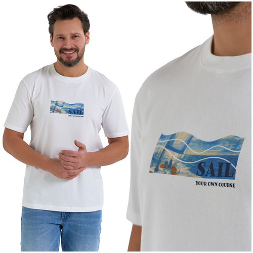 T-shirt męski koszulka z nadrukiem klasyczna bluzka krótki rękaw