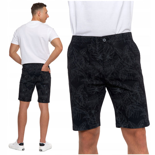 Wzorzyste spodenki męskie krótkie szorty z kieszeniami eleganckie