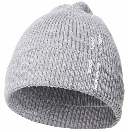 Czapka damska zimowa beanie na chłodne dni w prążek dzianinowa