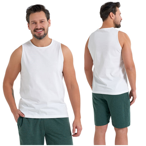Koszulka bez rękawów tank top męski gładka podkoszulka bokserka