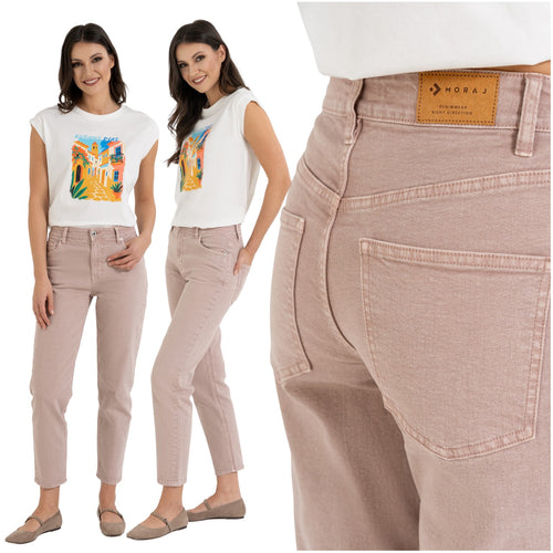 Spodnie mom fit jeansowe damskie z wysokim stanem luźne jeansy r.