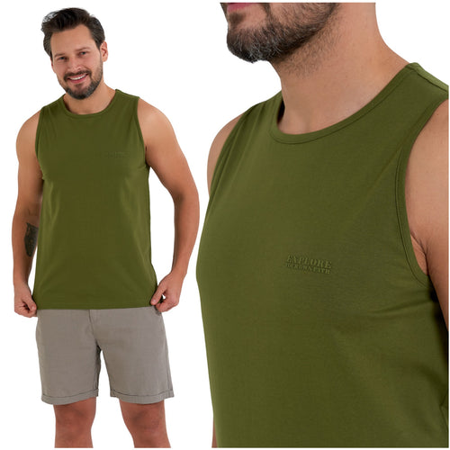 Koszulka bez rękawów tank top męski gładka podkoszulka bokserka
