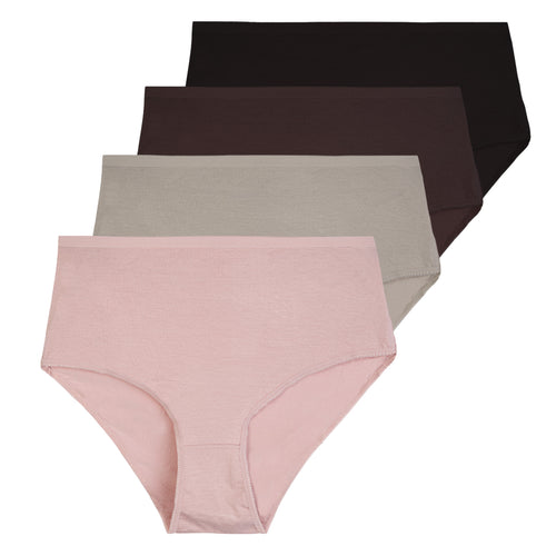 Figi damskie z wiskozy bambusowej maxi bikini (4-pak)