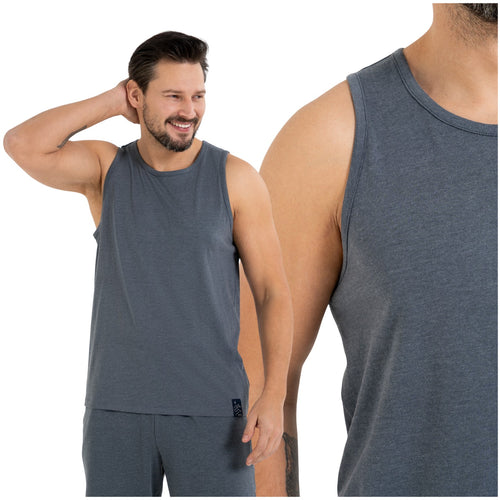 Tank-top męski podkoszulek gładki koszulka bez rękawów klasyczna