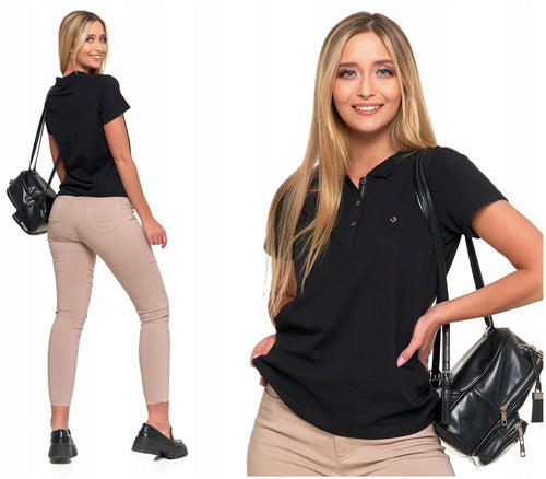 Koszulka polo damska premium klasyczna bawełniana modna