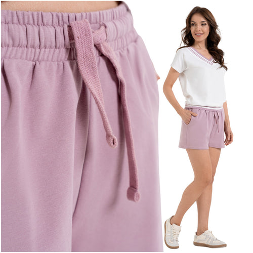 Szorty damskie bawełniane – comfort fit – regulacja w pasie