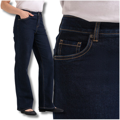 Damskie jeansy wide leg z wysokim stanem i efektem push-up