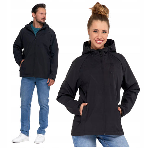 Kurtka unisex przejściowa przeciwdeszczowa kaptur wygodna modna