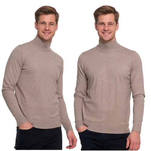 Elegancki sweter męski półgolf klasyczny gładki modny dopasowany