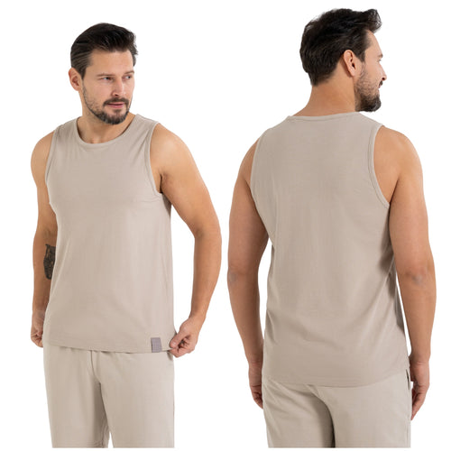 Tank-top męski podkoszulek gładki koszulka bez rękawów klasyczna