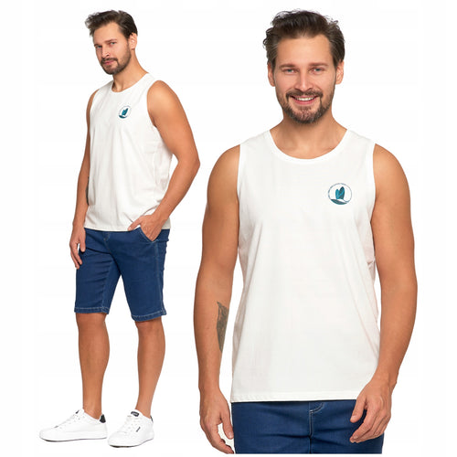 Koszulka męska bez rękawów tank top podkoszulek gładki stylowy