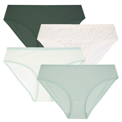 Figi damskie bawełniane bikini z kokardką (4-pak)