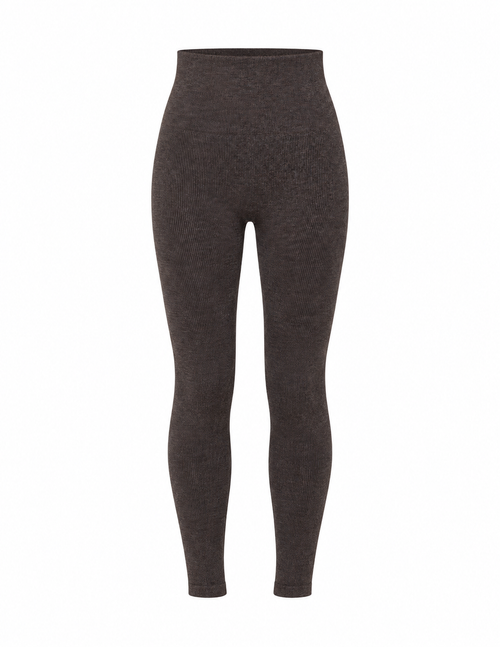 Legginsy damskie z wiskozą prążkowane z wysokim stanem