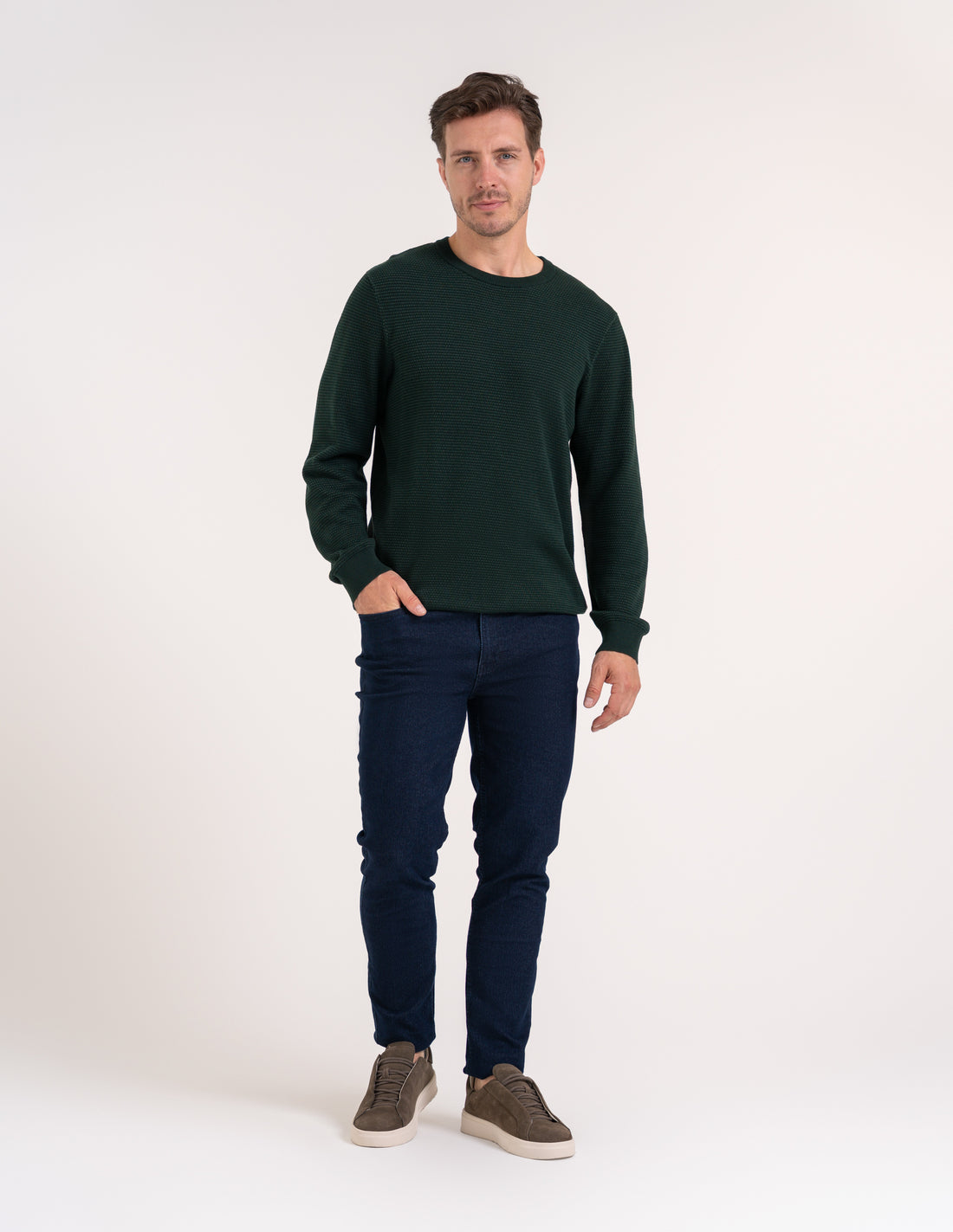 Sweter męski bawełniany z okrągłym dekoltem