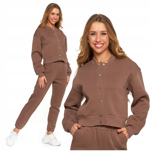 Elegancka bluza damska bomberka ocieplana rozpinana na napy