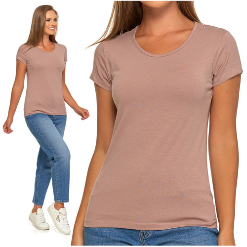 T-shirt klasyczny damski koszulka bawełniana krótki rękaw