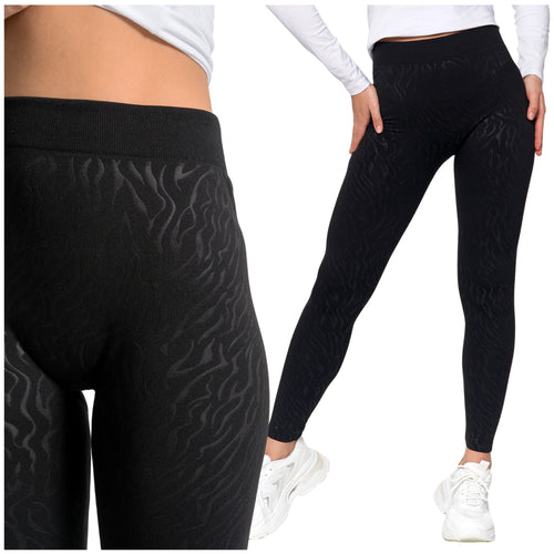 Legginsy damskie ocieplane getry z wysokim stanem szeroki pas