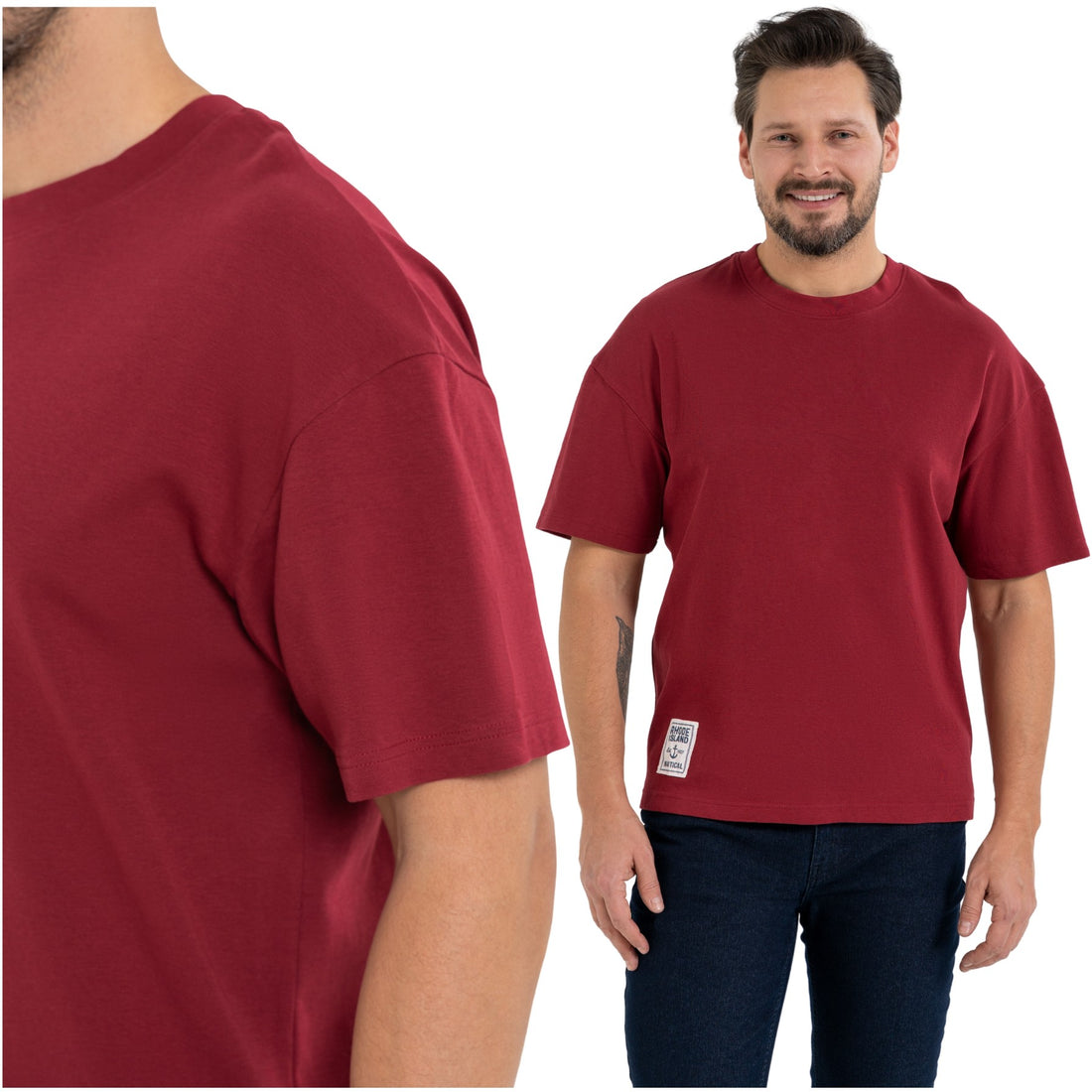 Luźny t-shirt męski koszulka z krótkim rękawem bluzka oversize