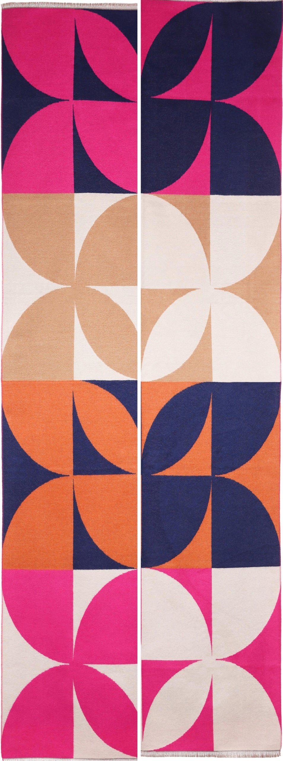 Szal damski stylowy geometryczny wzór dwustronny modny duży ciepły