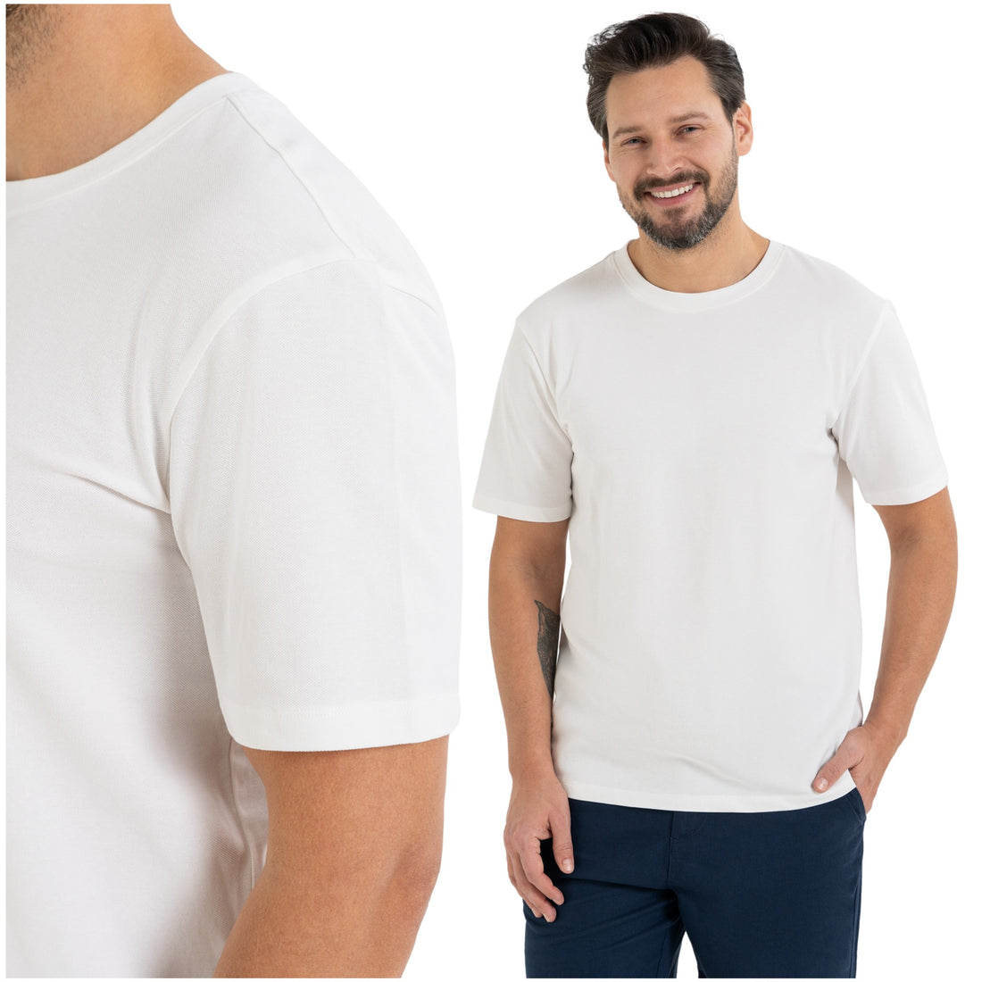 T-shirt męski klasyczna koszulka z krótkim rękawem gładka wygodna