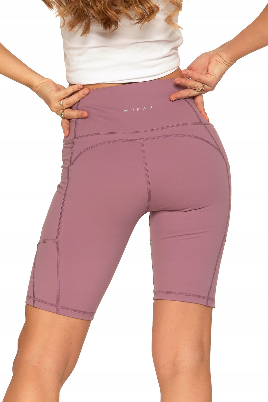 Legginsy kolarki szorty damskie sportowe wysoki stan kieszenie