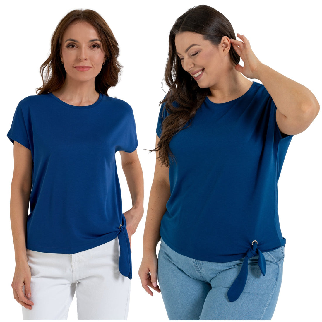 Bluzka damska z wiązaniem elegancki t-shirt wygodna koszulka