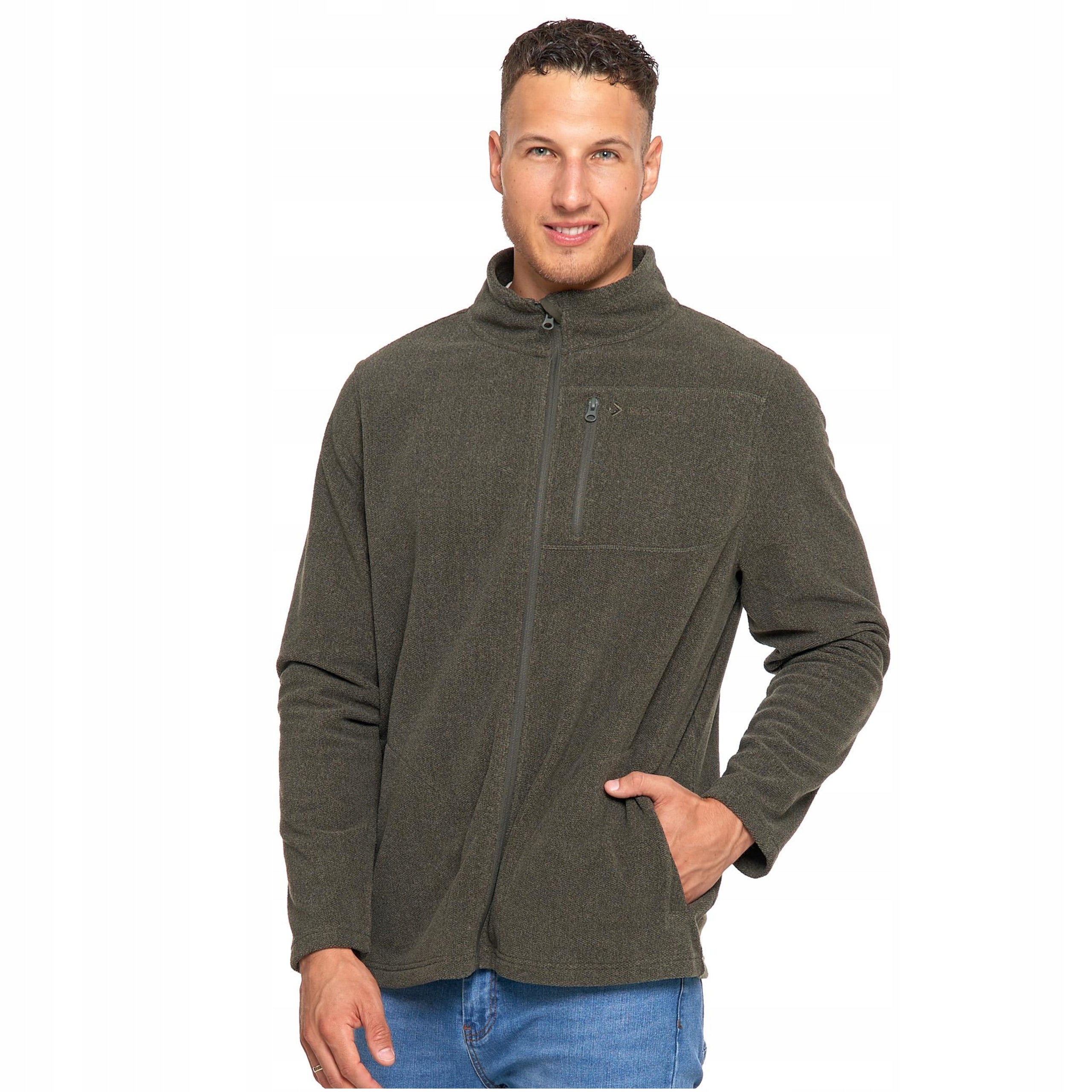 Bluza polar męski klasyczny rozpinany kieszenie na zamek ciepły
