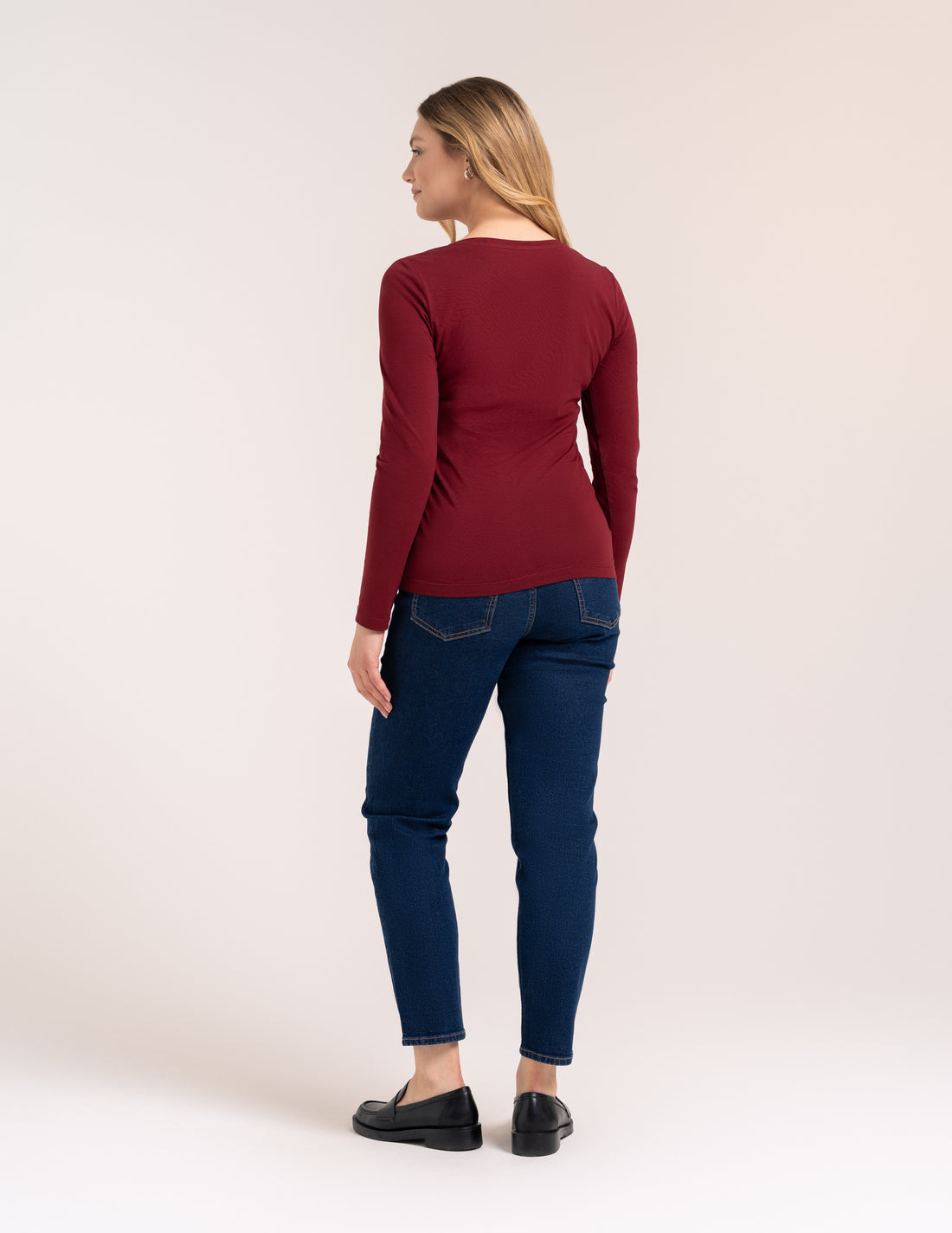 Bluzka damska longsleeve bawełna slim basic dopasowana