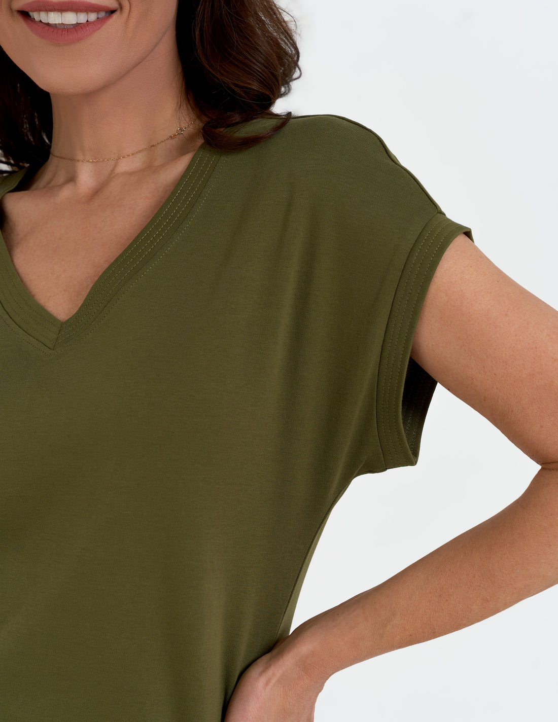 Bluzka damska t-shirt prosty fason gładki top koszulka bawełniana