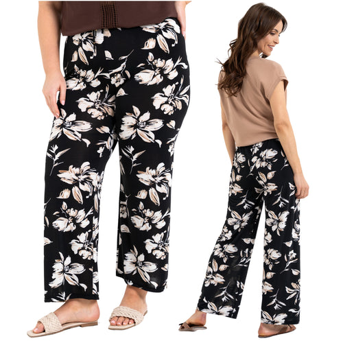 Spodnie damskie wide leg – wysoki stan – lekkie