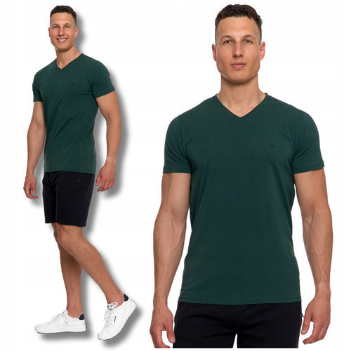 T-shirt męski premium koszulka z krótkim rękawem gładka slim fit