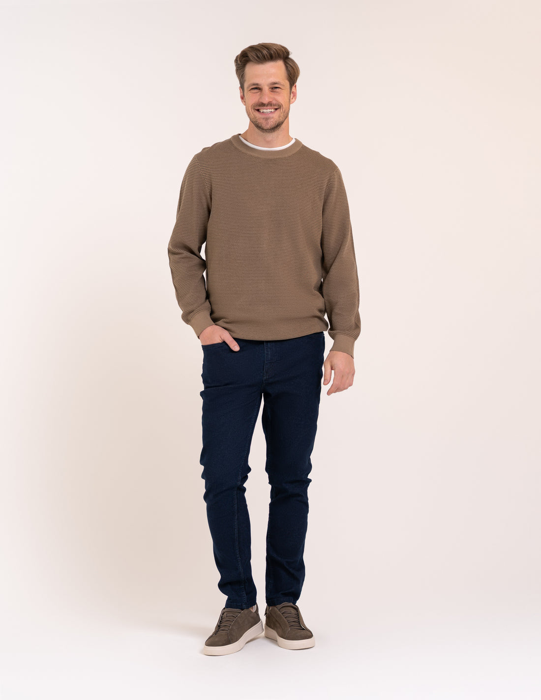 Sweter męski bawełniany z okrągłym dekoltem