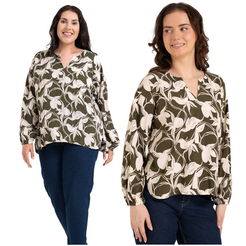 Damska bluzka wiskozowa oversize z dekoltem v-neck