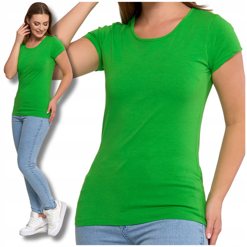 T-shirt damski klasyczny gładka koszulka bluzka z krótkim rękawem