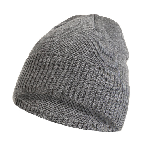 Czapka męska zimowa klasyczna beanie z prążkowanym wywinięciem