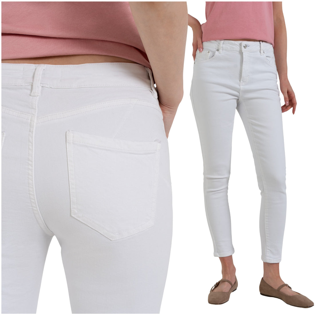 Jeansy spodnie damskie rurki z wysokim stanem klasyczne skinny r.