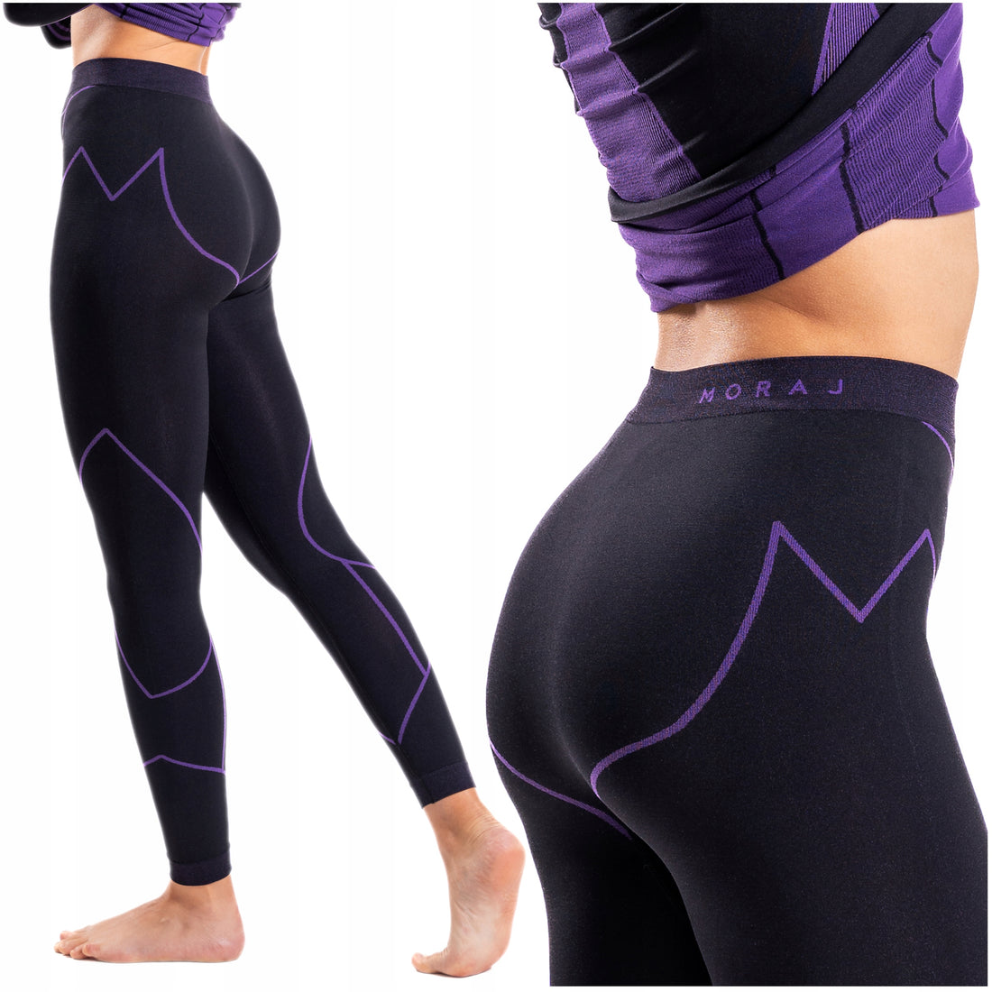Legginsy termoaktywne dopasowane getry bezszwowe spodnie thermo