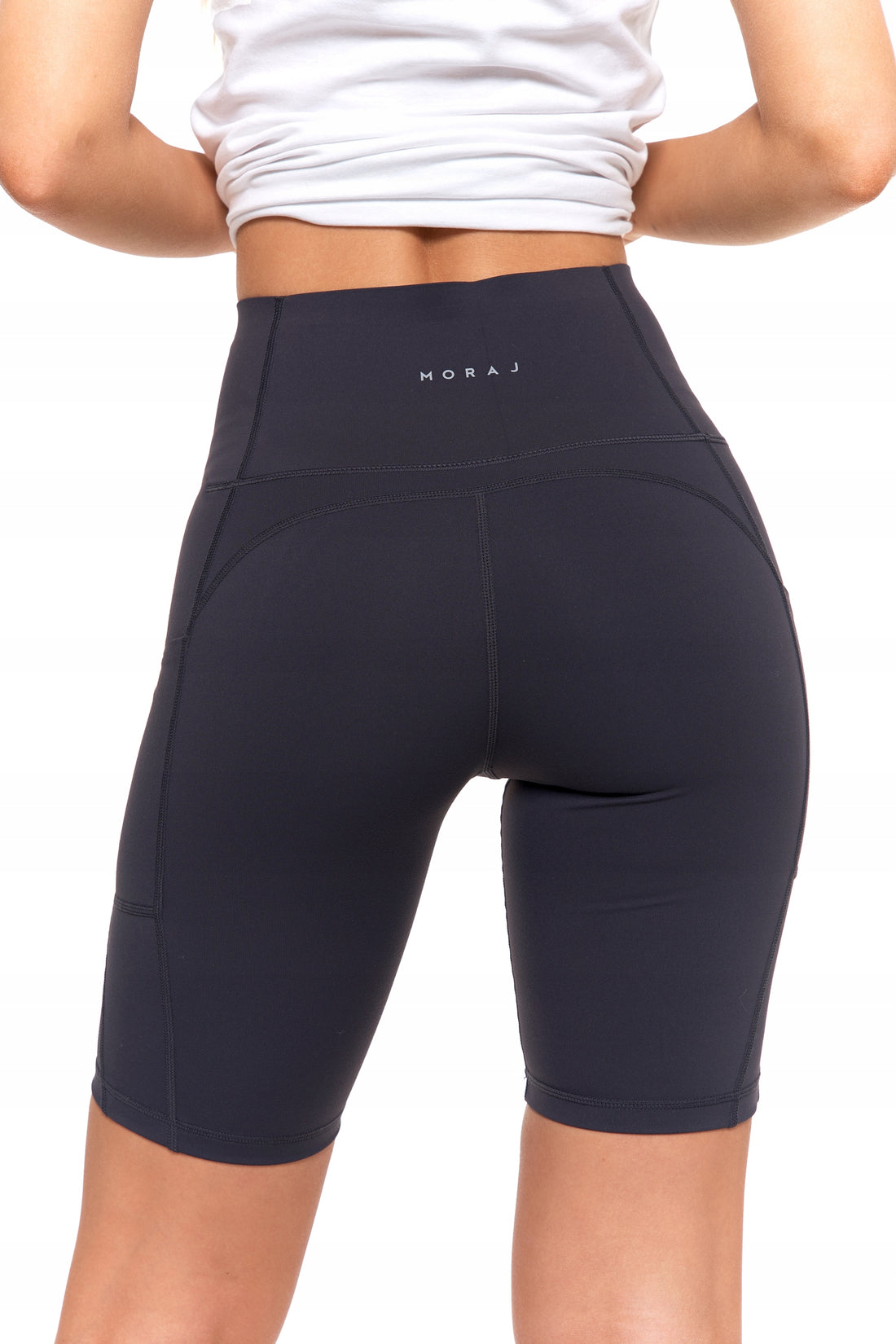 Legginsy kolarki szorty damskie sportowe wysoki stan kieszenie