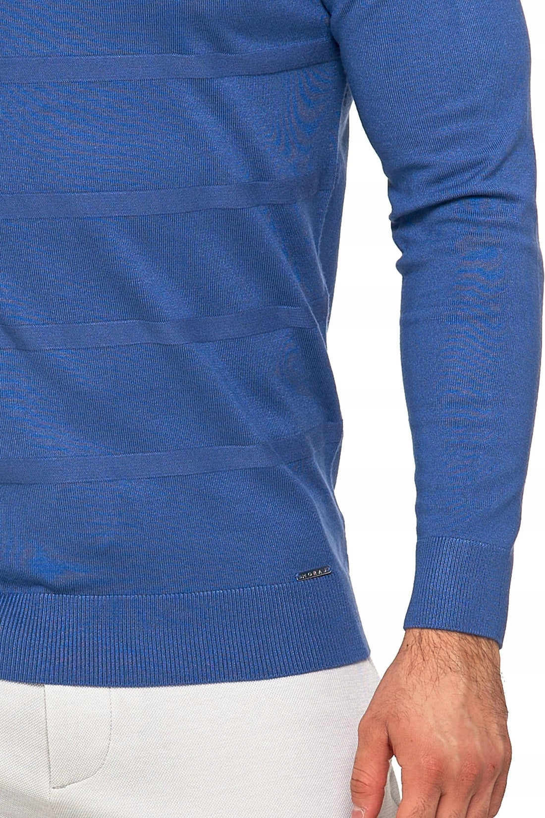 Elegancki sweter męski okrągły dekolt klasyczny z wiskozy wygodny