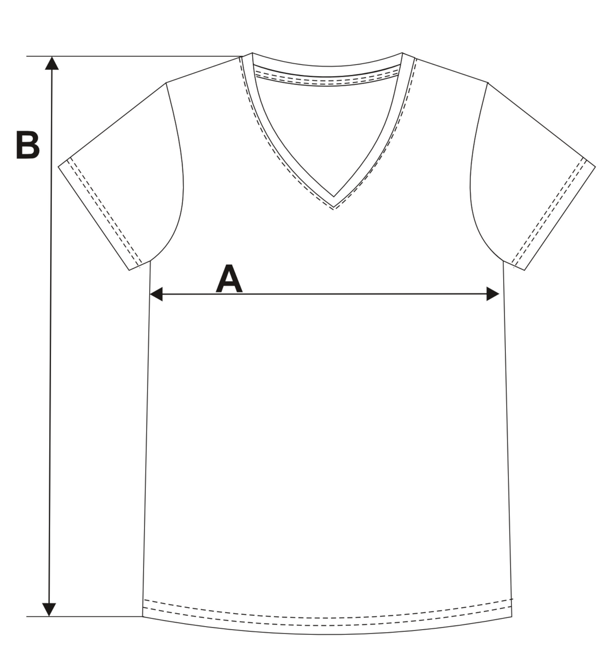 Tabela rozmiarów — T-Shirt damski premium wykonany z najwyższej jakości bawełny czesanej o klasycznym kroju.