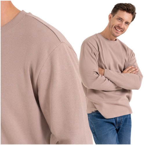 Longsleeve męski koszulka z długim rękawem waflowana 100% bawełna