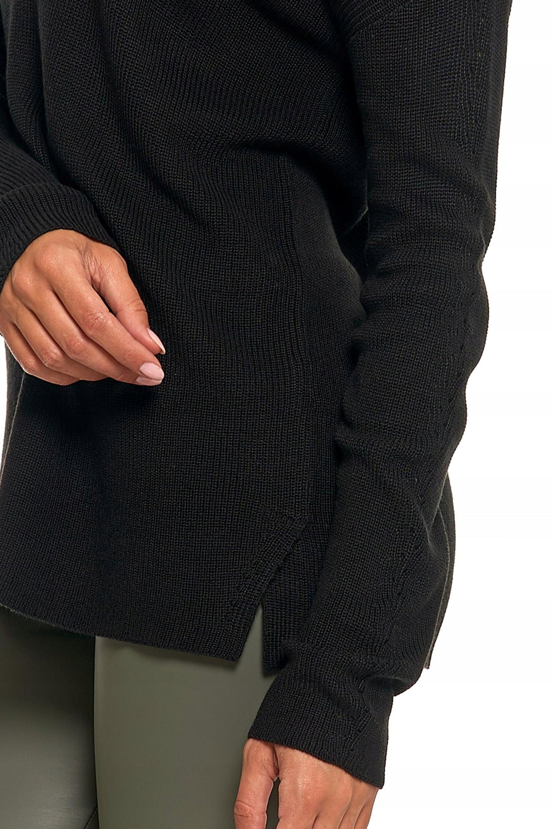 Cienki sweter damski luźny dzianinowy wiskoza elegancki klasyczny
