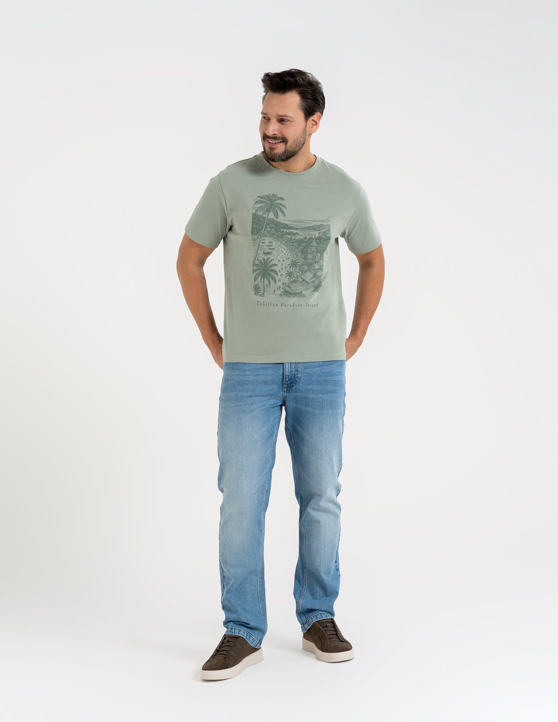 T-shirt męski z nadrukiem koszulka z krótkim rękawem klasyczna