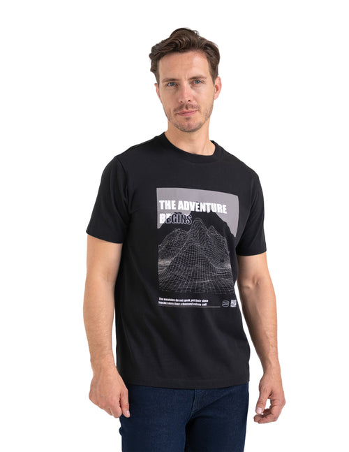 Męski t-shirt z nadrukiem górskim