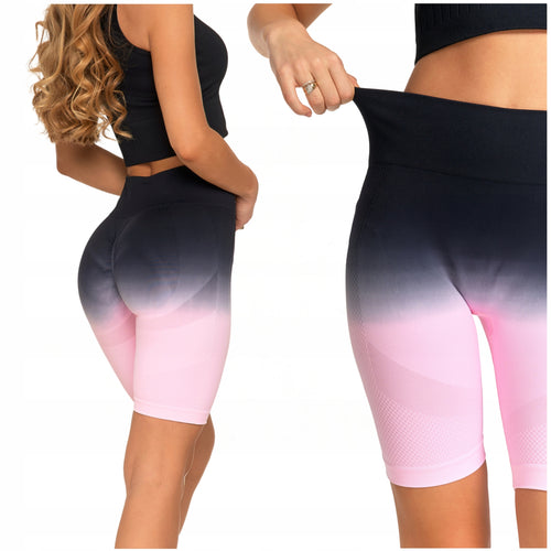 Krótkie legginsy damskie kolarki bezszwowe push-up wysoki stan