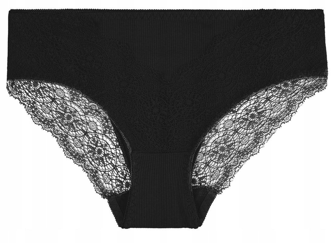 Majtki damskie figi koronkowe prążkowane eleganckie 3pak