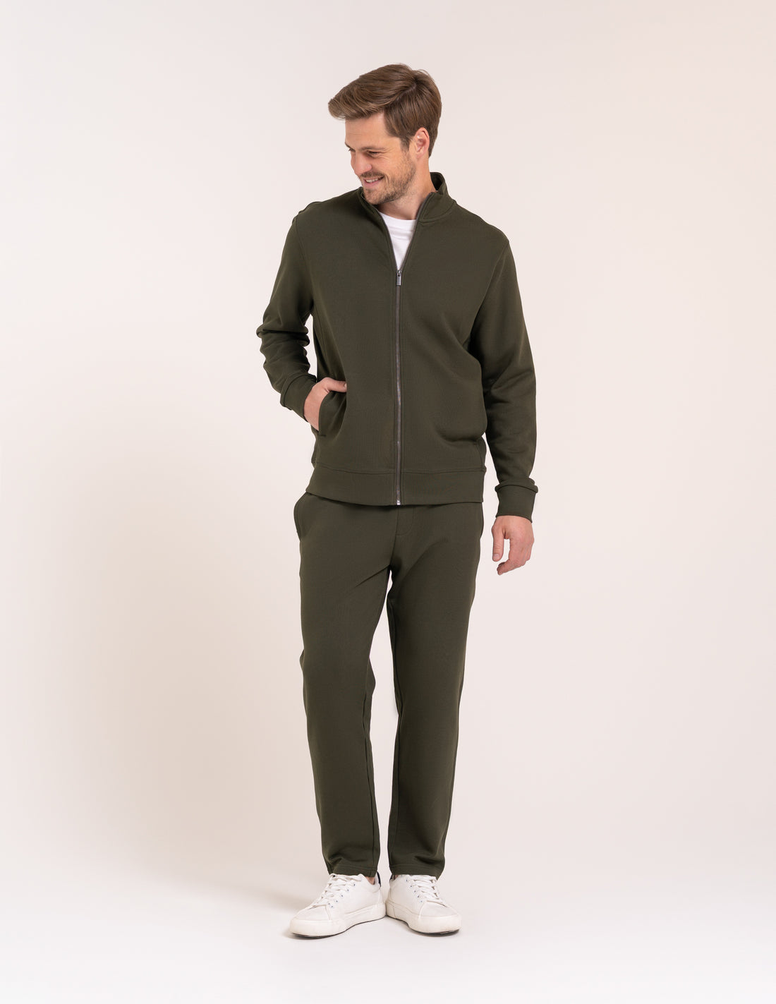 Męska bluza rozpinana ze stójką – 100% bawełna