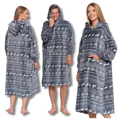 Kocobluza ciepła duża bluza z kapturem koc na zimę oversize