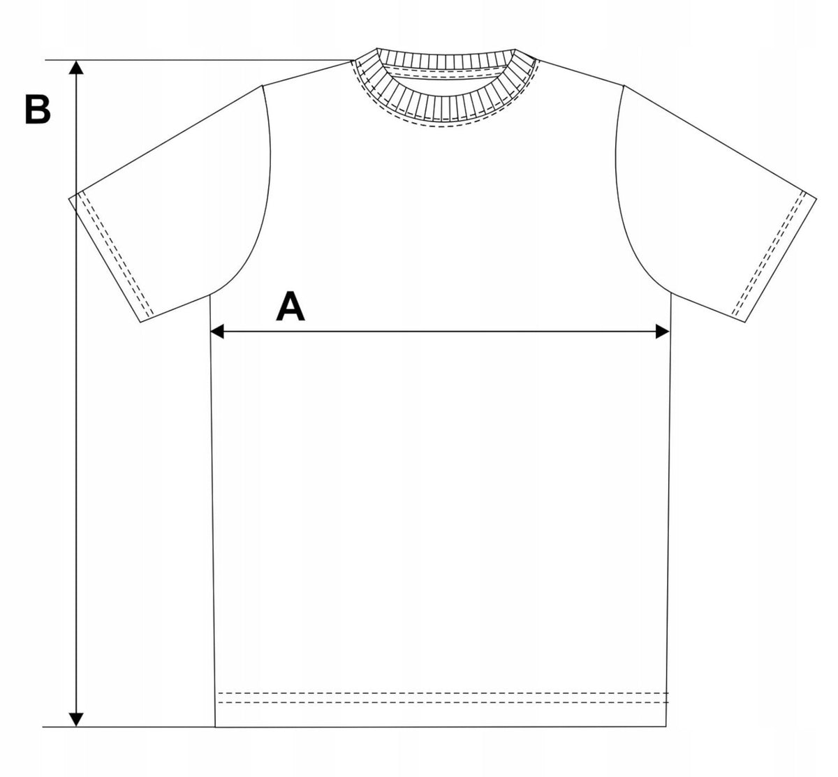Tabela rozmiarów — T-shirt koszulka klasyczna męska bawełniana krótki rękaw