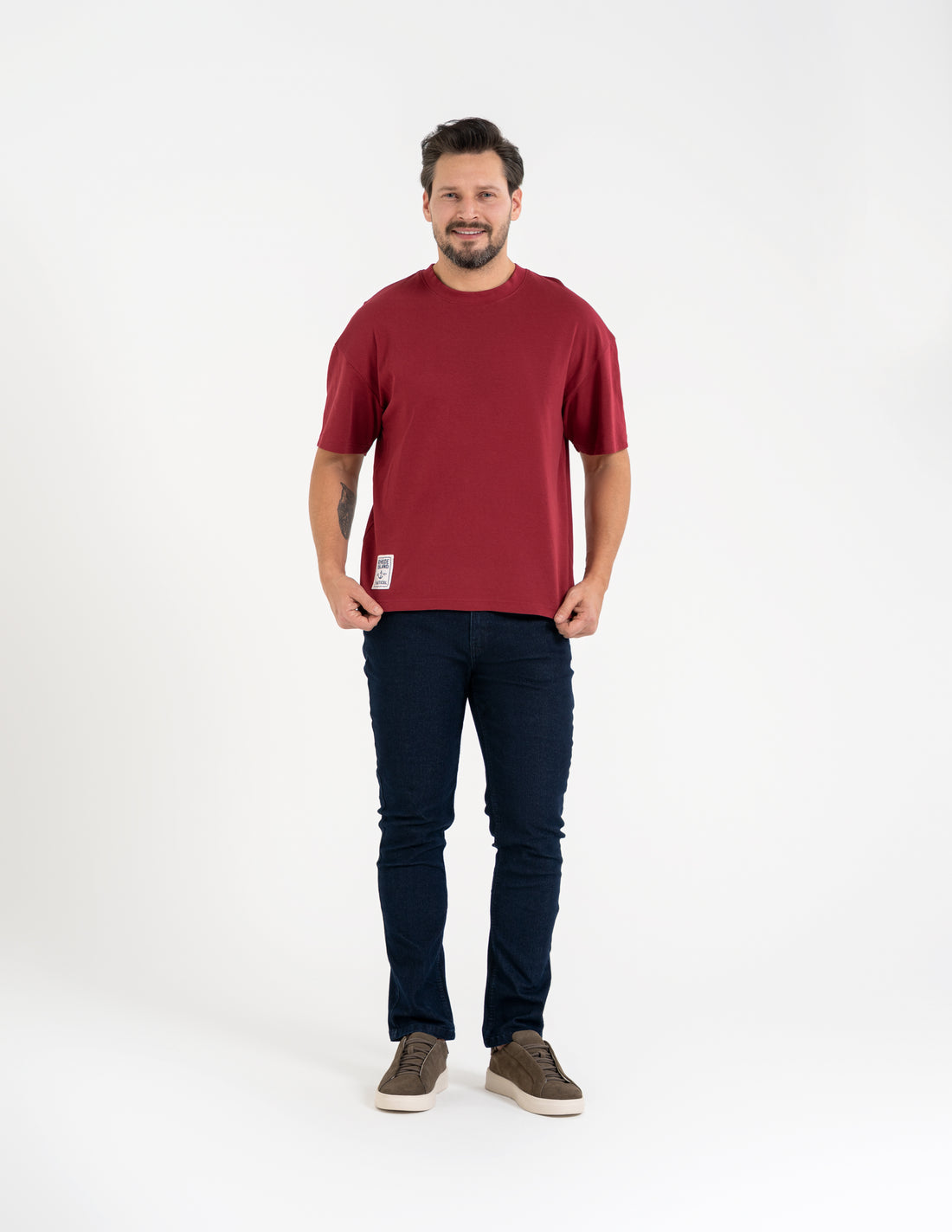 Luźny t-shirt męski koszulka z krótkim rękawem bluzka oversize